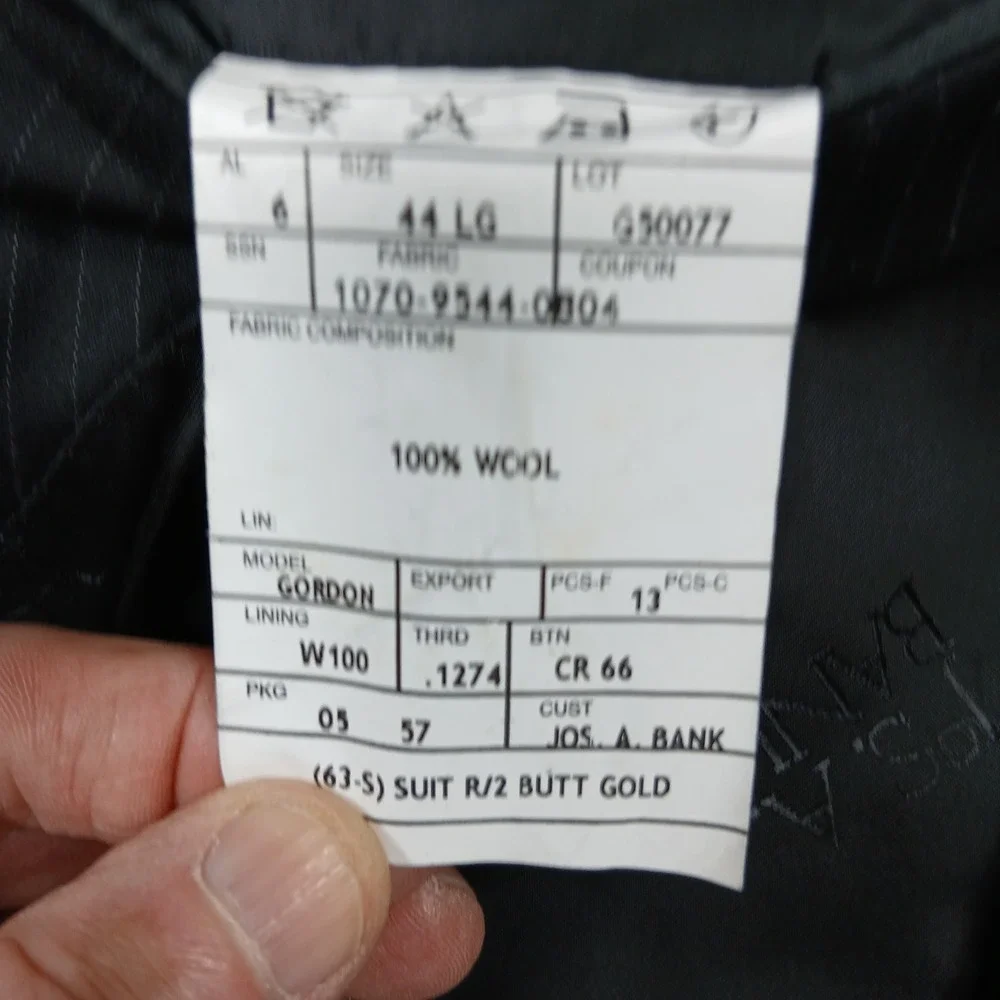 Jos. A. Bank Signature Gold Gordon Men's 44L Charcoal Pinstripe 2-Button‎ Blazer